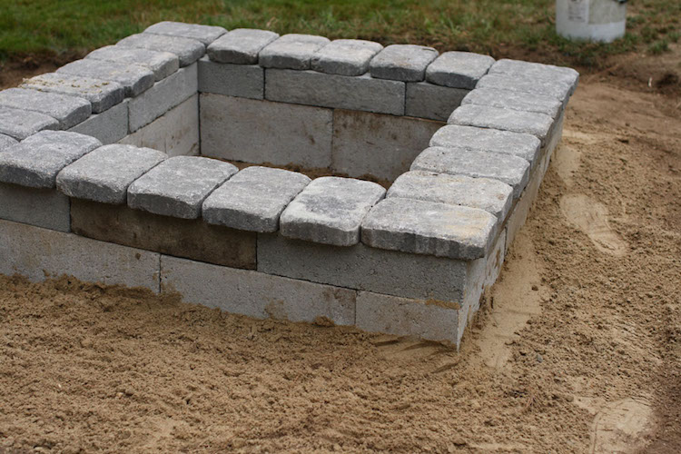 Large Stone Square Fire Pit