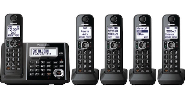 Panasonic KXTGF345B Dect 5-Handset Landline Telephone