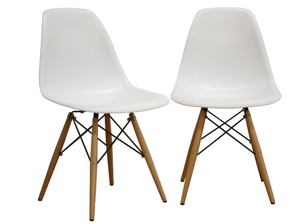 Baxton Studio Set of 2 LA Plastic Side Chairs
