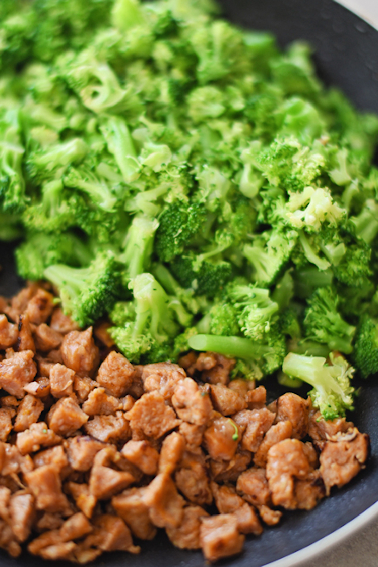 Broccoli and chicken sausage