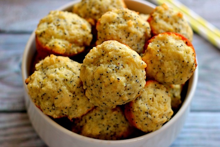 These Mini Lemon Poppy Seed Muffins are sweet, moist, and full of fresh lemon flavor. | Ideahacks.com