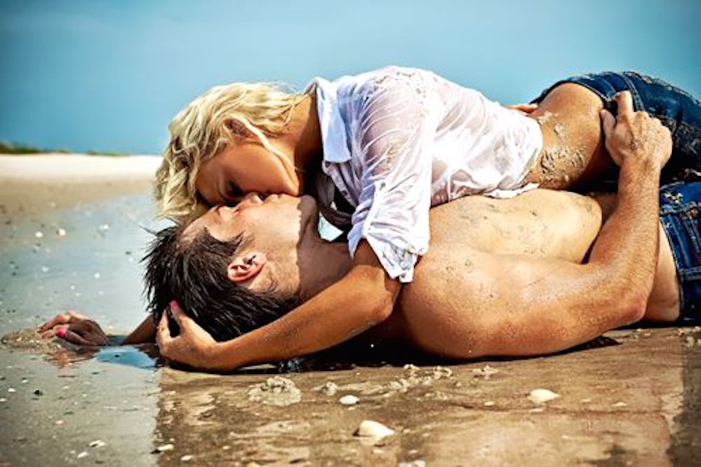 making out on the beach.
