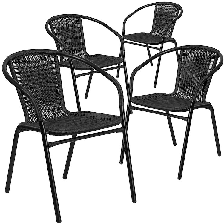 Flash Furniture Rattan Indoor-Outdoor Restaurant Stack Chair