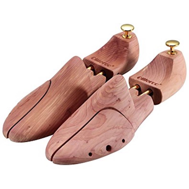 Ollieroo Men's Twin Tube Adjustable Red Cedar Wood Shoe