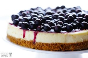 Lighter blueberry cheesecake