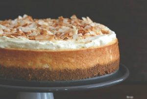 coconut cheesecake with a macadamia crust