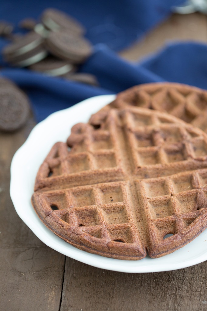 Salted Caramel Cookies & Cream Waffle Sundaes