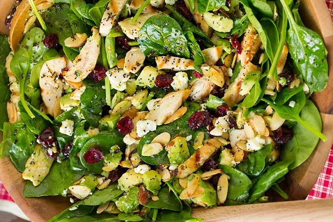 cranberry avocado spinach salad