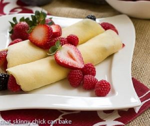 Brown Butter Crêpes with Berries and Cheesecake Filling