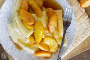 Simple Crepe Recipe with Peaches and Cream