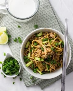 Spicy Peanut Noodles With Shredded Chicken