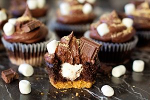 decadent s'mores cupcakes
