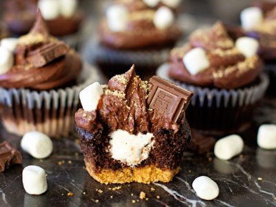 decadent s'mores cupcakes