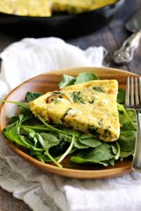 Bacon Frittata With Caramelized Onions & Goat Cheese
