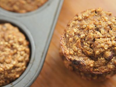 Carrot Raisin Oatmeal Muffins - These dairy free muffins contain no added sugars and are dense, chewy and wholesome. The raisins also add extra sweetness to each bite. | Ideahacks.com