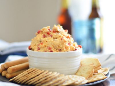 Pimento Cheese with Bacon - is paired with salty, savory bacon for a delicious appetizer perfect for your next happy hour or backyard gathering. | Ideahacks.com