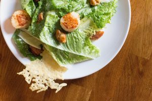 Caesar Salad With Seared Scallops