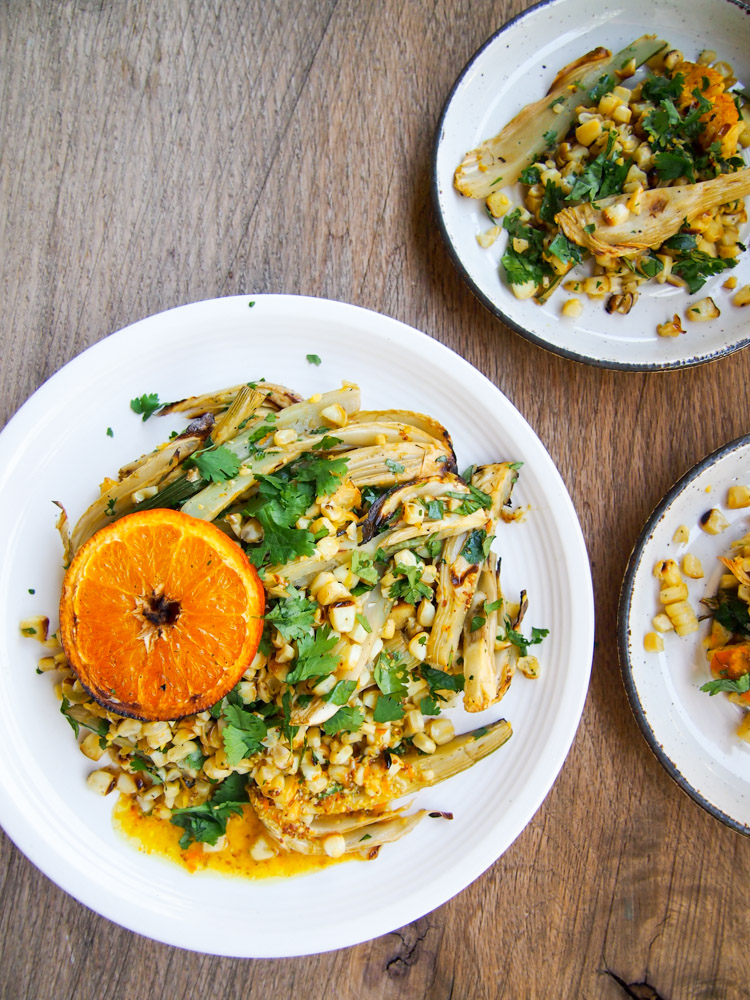Grilled Corn, Fennel, and Orange Salad