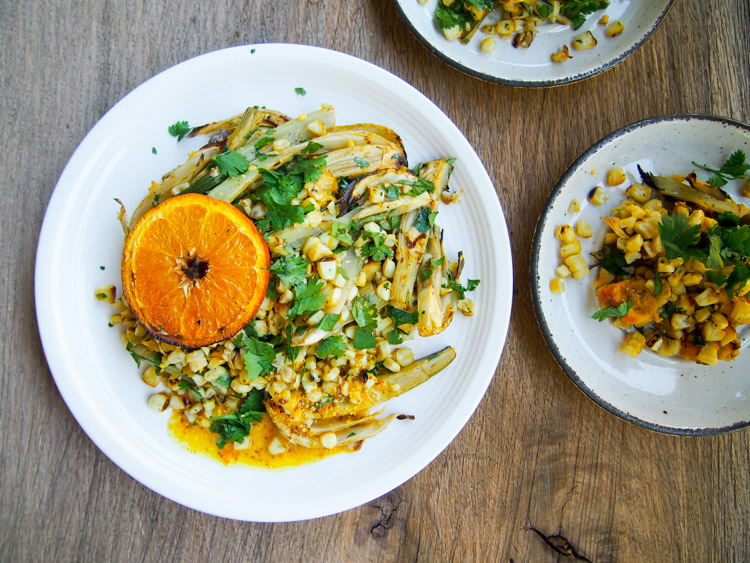 Grilled Corn, Fennel, and Orange Salad