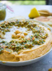 Sweet Potato Hummus With Moroccan Walnut Harissa