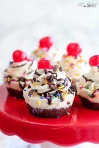 Brownie Ice Cream Sundae Cupcakes