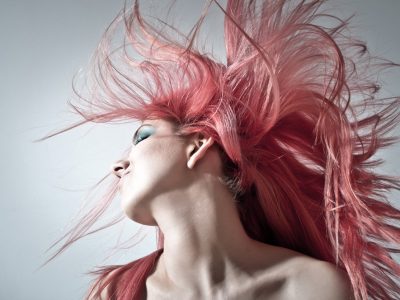 woman in hair dye