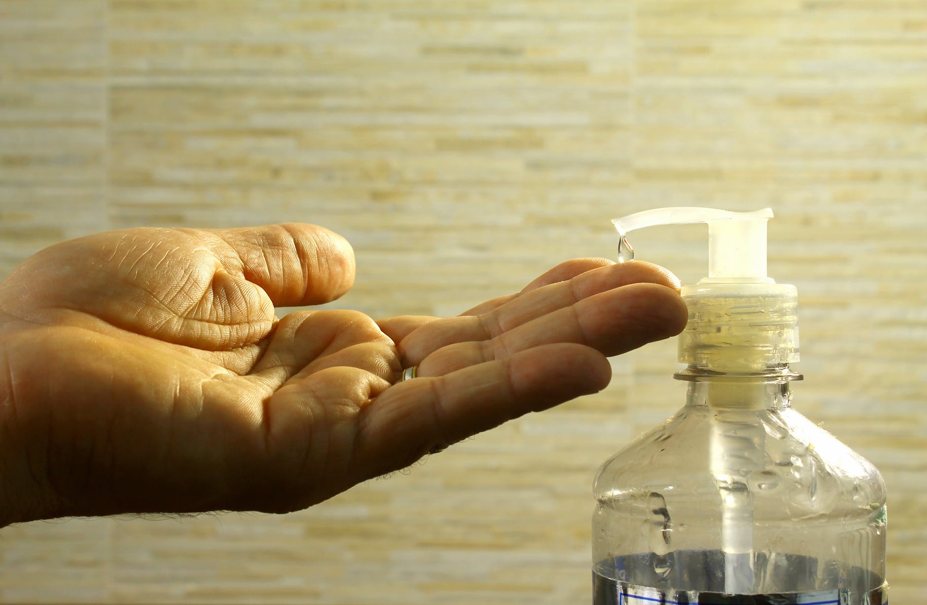 drop of soap in human's hand