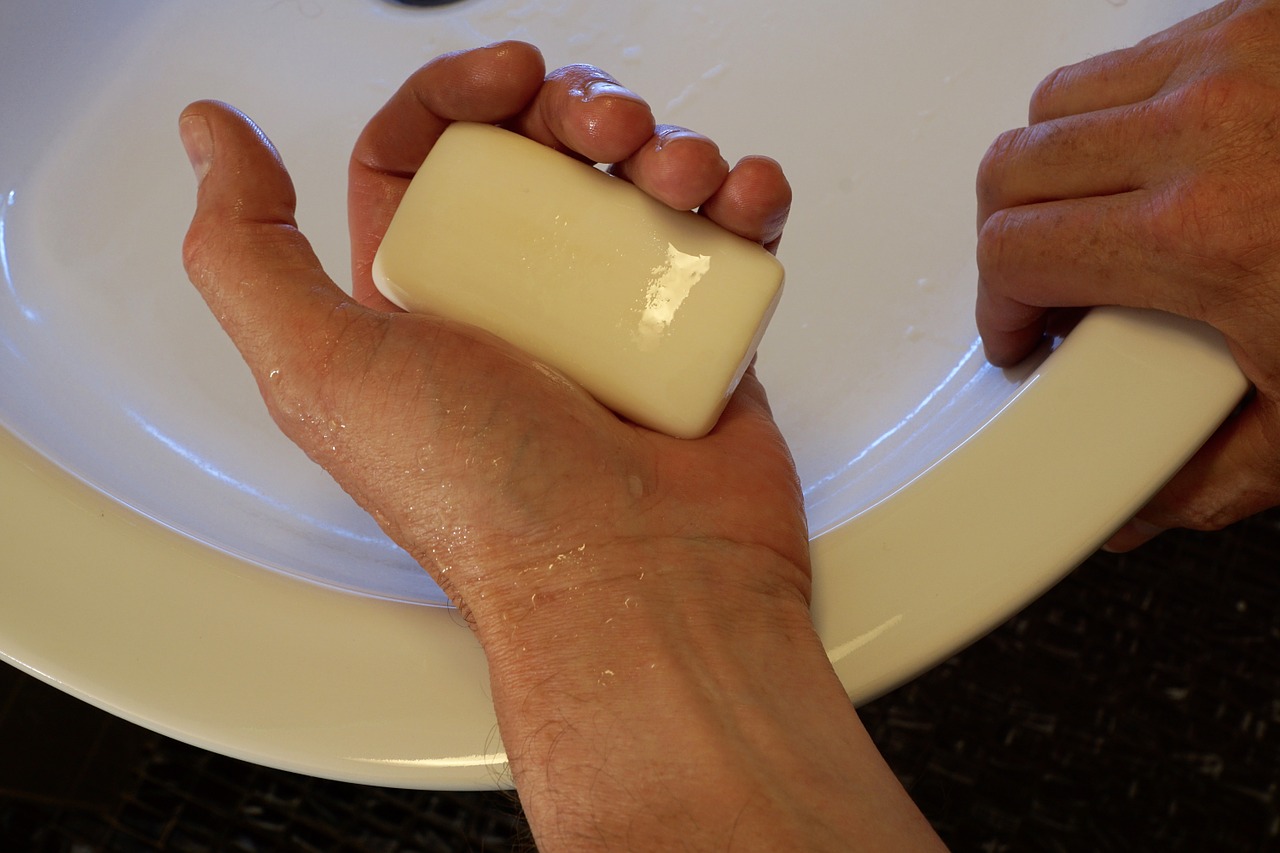 person holding a soap