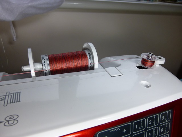thread on sewing  machine